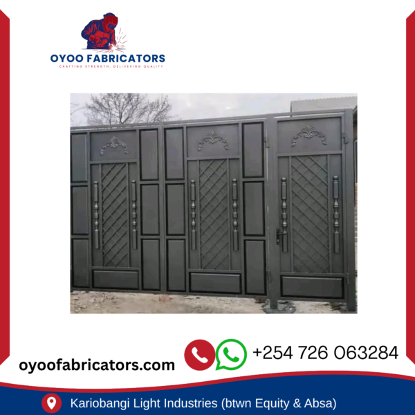 Premium Ornamental Triple Panel Steel Compound Gate