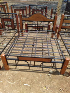 Classy comfy Bed 5 x 6 wood and metal